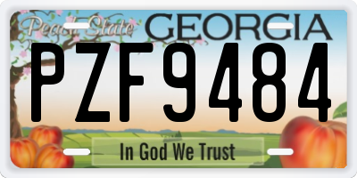 GA license plate PZF9484