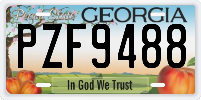 GA license plate PZF9488
