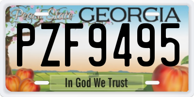GA license plate PZF9495