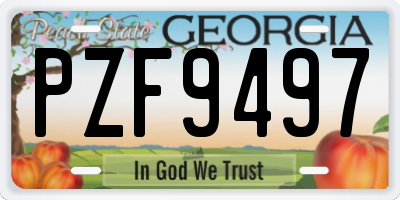 GA license plate PZF9497