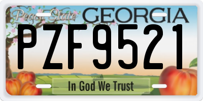 GA license plate PZF9521
