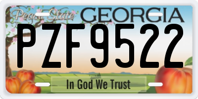 GA license plate PZF9522