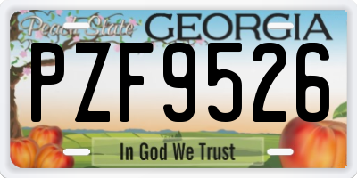 GA license plate PZF9526