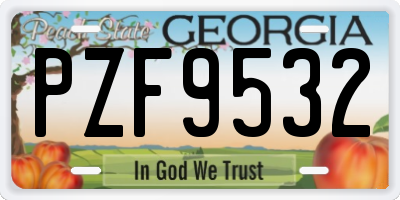 GA license plate PZF9532