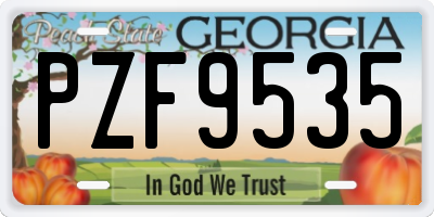 GA license plate PZF9535