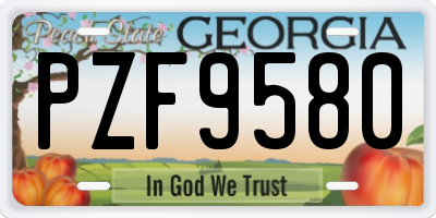 GA license plate PZF9580