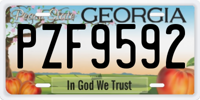GA license plate PZF9592
