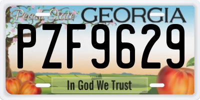 GA license plate PZF9629