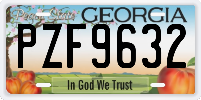 GA license plate PZF9632