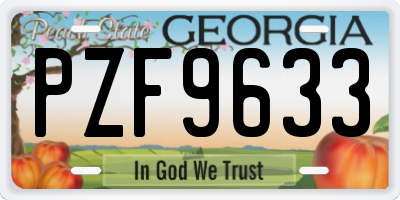 GA license plate PZF9633