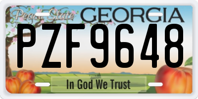GA license plate PZF9648