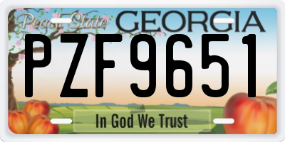 GA license plate PZF9651
