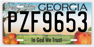 GA license plate PZF9653