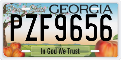 GA license plate PZF9656
