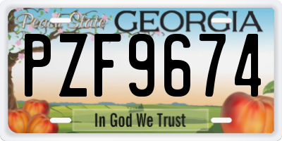 GA license plate PZF9674