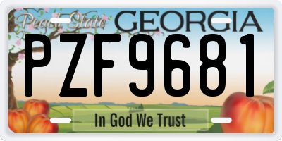 GA license plate PZF9681