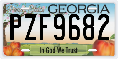 GA license plate PZF9682