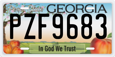 GA license plate PZF9683