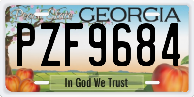 GA license plate PZF9684