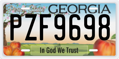 GA license plate PZF9698
