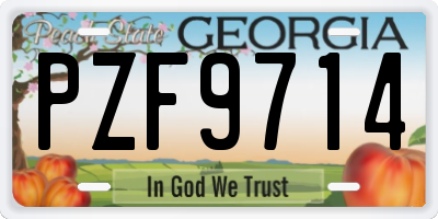 GA license plate PZF9714