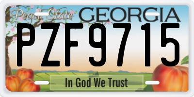 GA license plate PZF9715
