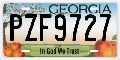 GA license plate PZF9727