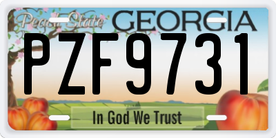 GA license plate PZF9731