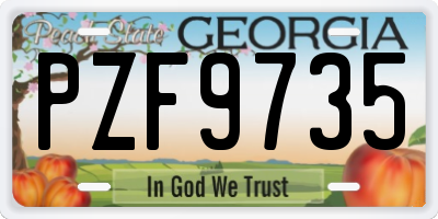 GA license plate PZF9735