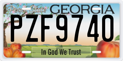 GA license plate PZF9740