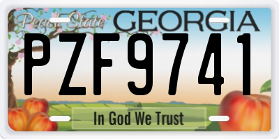 GA license plate PZF9741