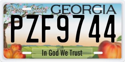 GA license plate PZF9744