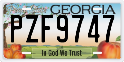 GA license plate PZF9747