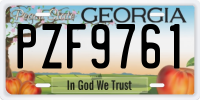 GA license plate PZF9761