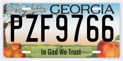 GA license plate PZF9766