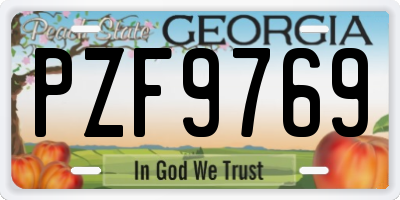 GA license plate PZF9769