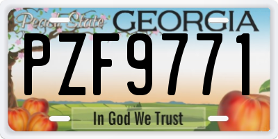 GA license plate PZF9771