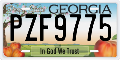 GA license plate PZF9775
