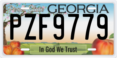 GA license plate PZF9779