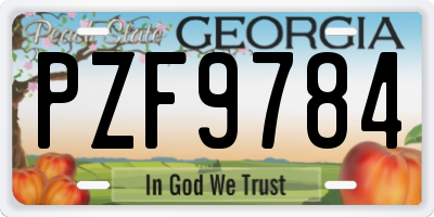 GA license plate PZF9784