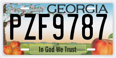 GA license plate PZF9787