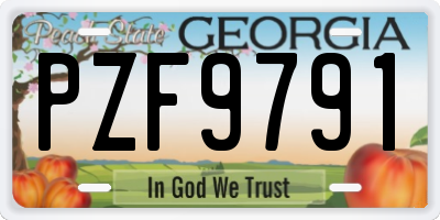 GA license plate PZF9791