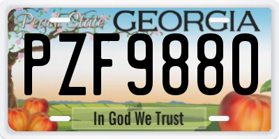 GA license plate PZF9880