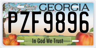 GA license plate PZF9896