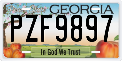 GA license plate PZF9897