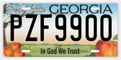GA license plate PZF9900