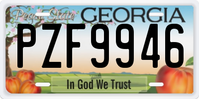 GA license plate PZF9946