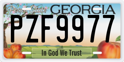 GA license plate PZF9977
