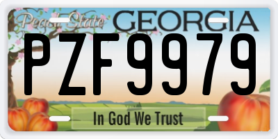GA license plate PZF9979