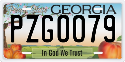 GA license plate PZG0079